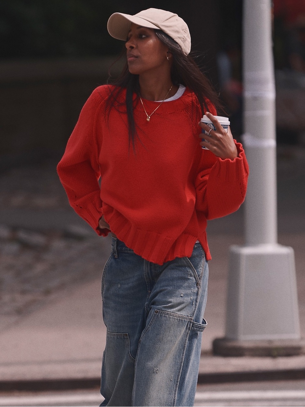 J. Crew Rive crewneck in cotton in Vintage Red Size XS NWT